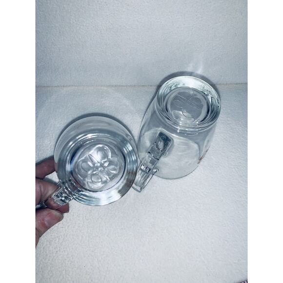 2 Baileys Irish Cream Whiskey Clear Glass Coffee Mugs Gold Accent Logo - Picture 8 of 11